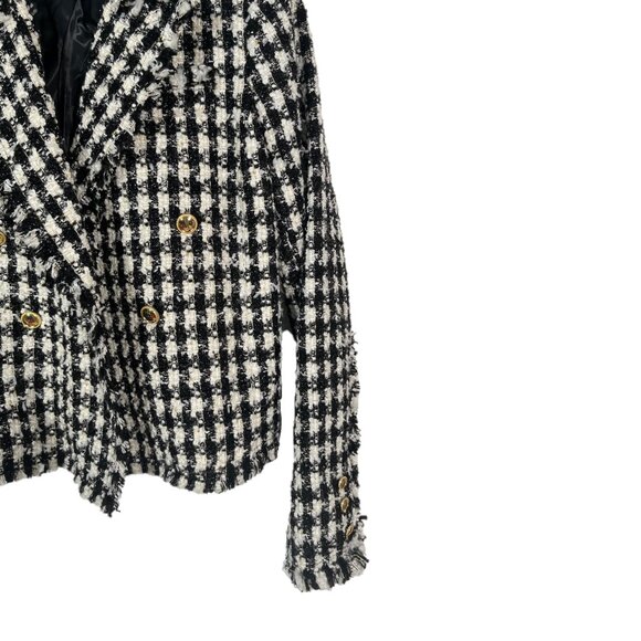 House of Harlow 1960 Tweed Cropped Blazer Jacket Size Medium - Picture 3 of 5